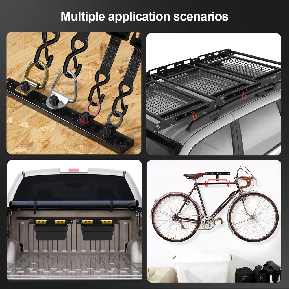 Load-ready hardware enabling heavy-duty tie-downs for motorcycles and equipment.
