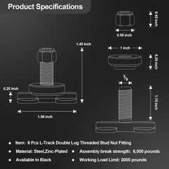 Onesnt L-Track double lug installed in truck bed shows easy reconfiguration.