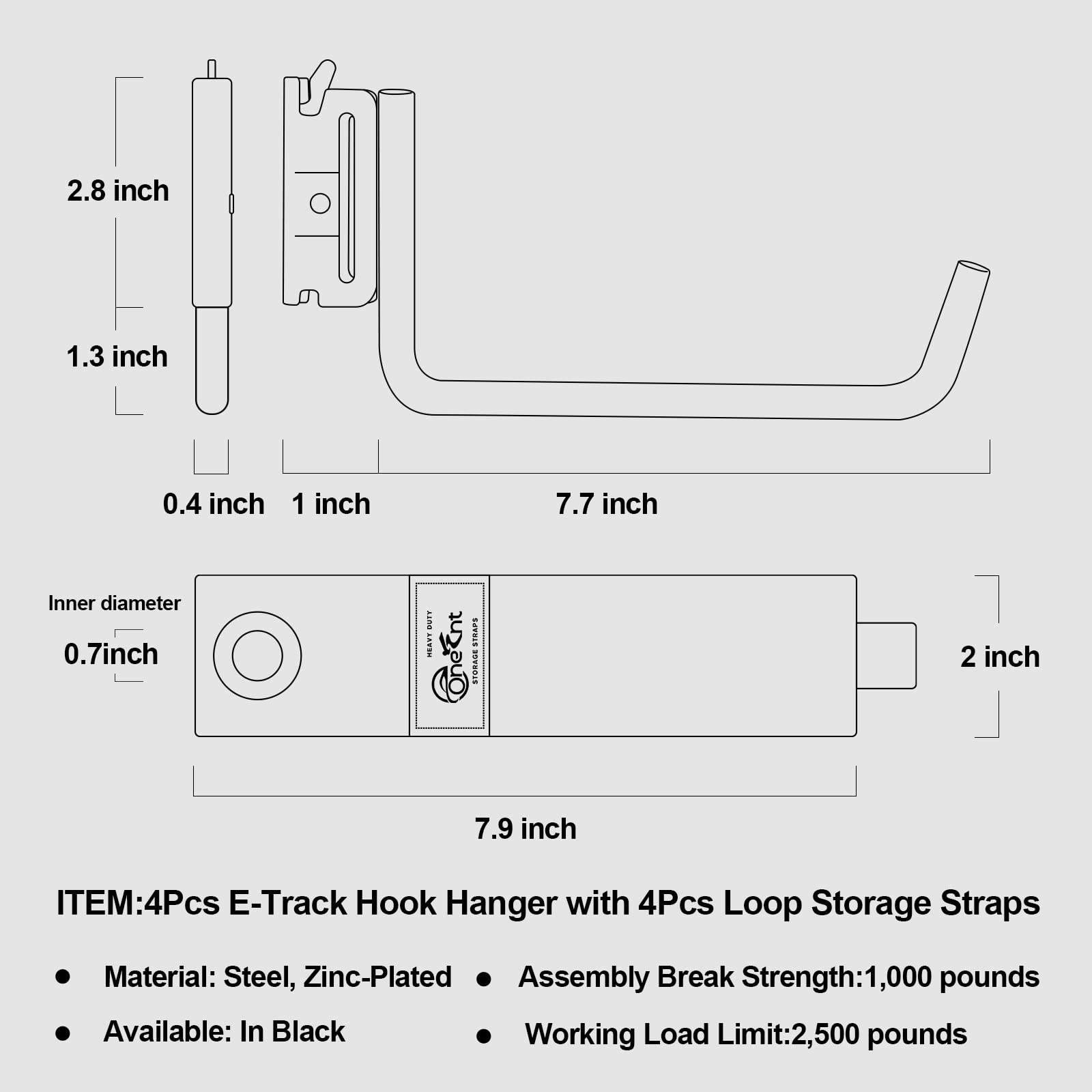 Onesnt loop storage strap 4pc on garage wall for cable organization.