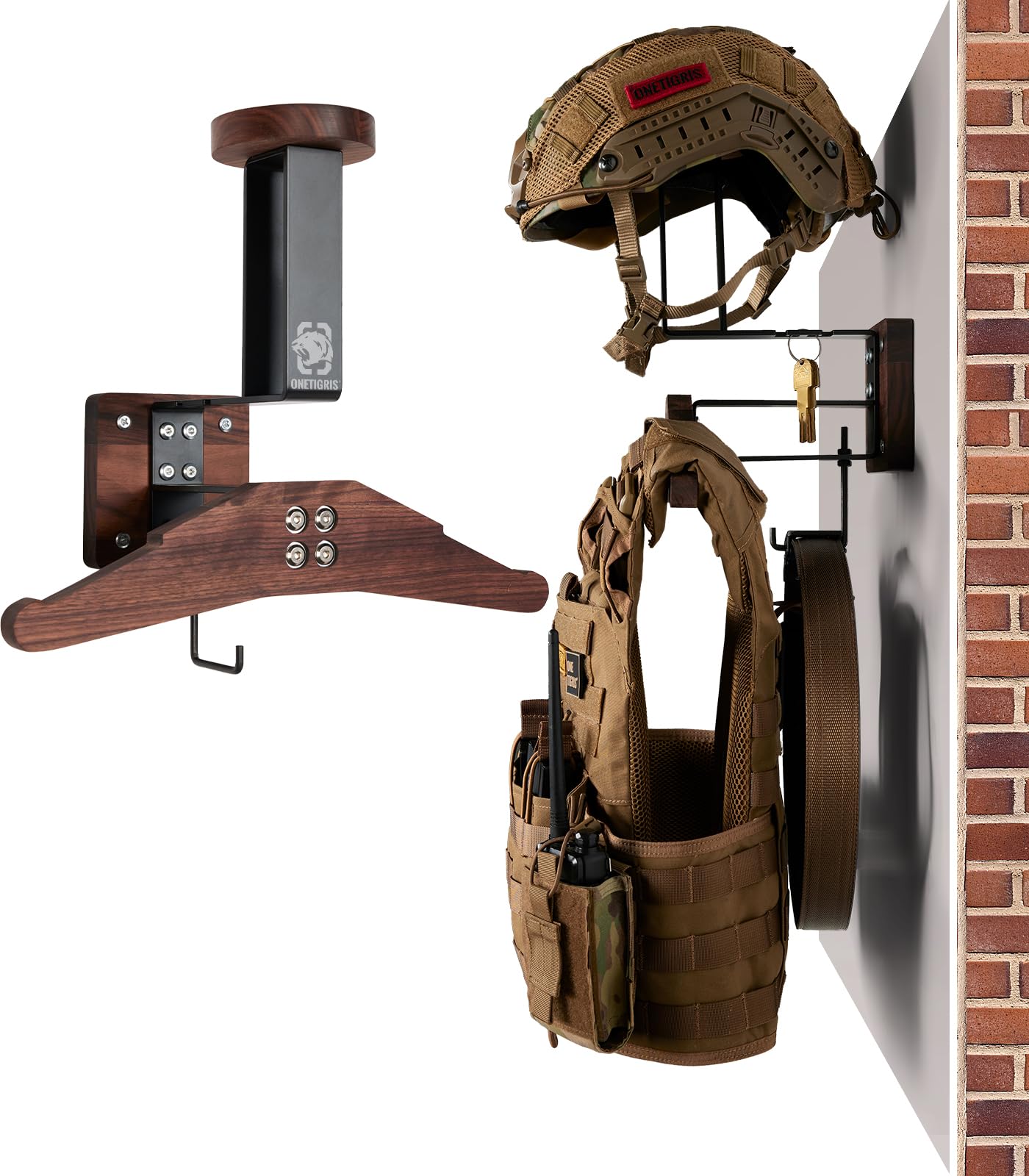 ONETIGRIS helmet-wall-mount-hanger secures gear and frees floor space.