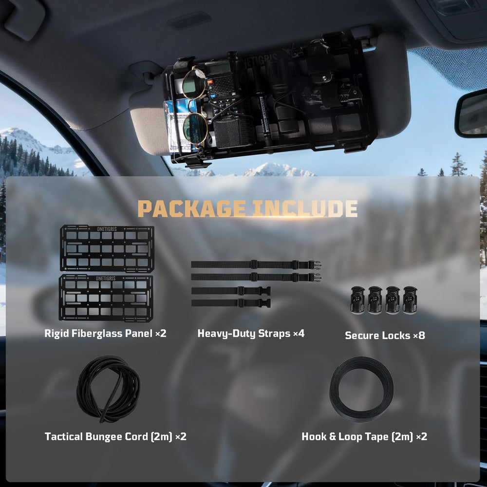 ONETIGRIS mounting straps securing panel during driving