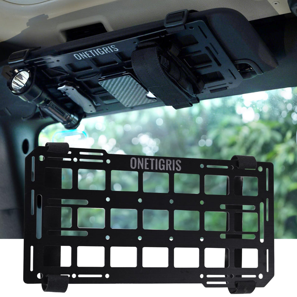 ONETIGRIS rigid visor panel overhead setup for organized tools within reach