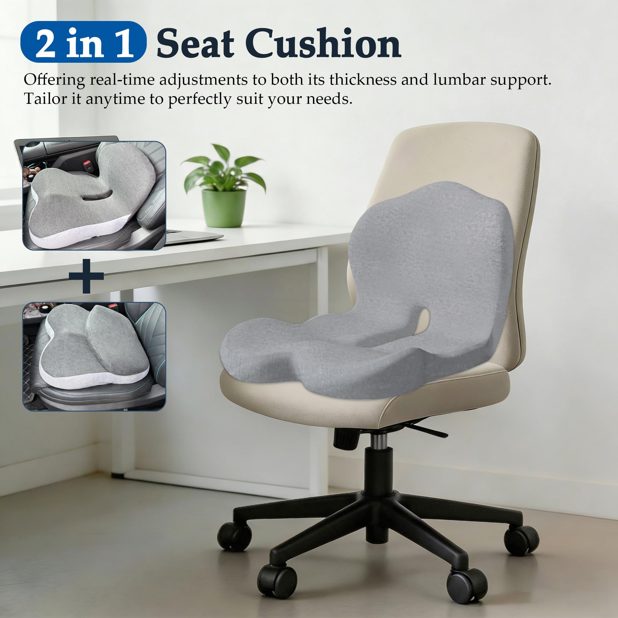 Onever memory foam lumbar support provides targeted back relief for extended sitting