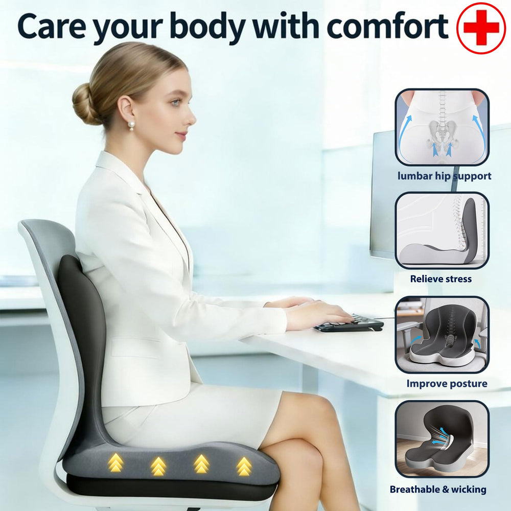 Onever non-slip bottom keeps the cushion in place on car seats and desks
