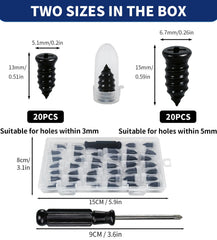 Onfunlee Tire Plugs Kit large screws 5mm for fast puncture sealing.