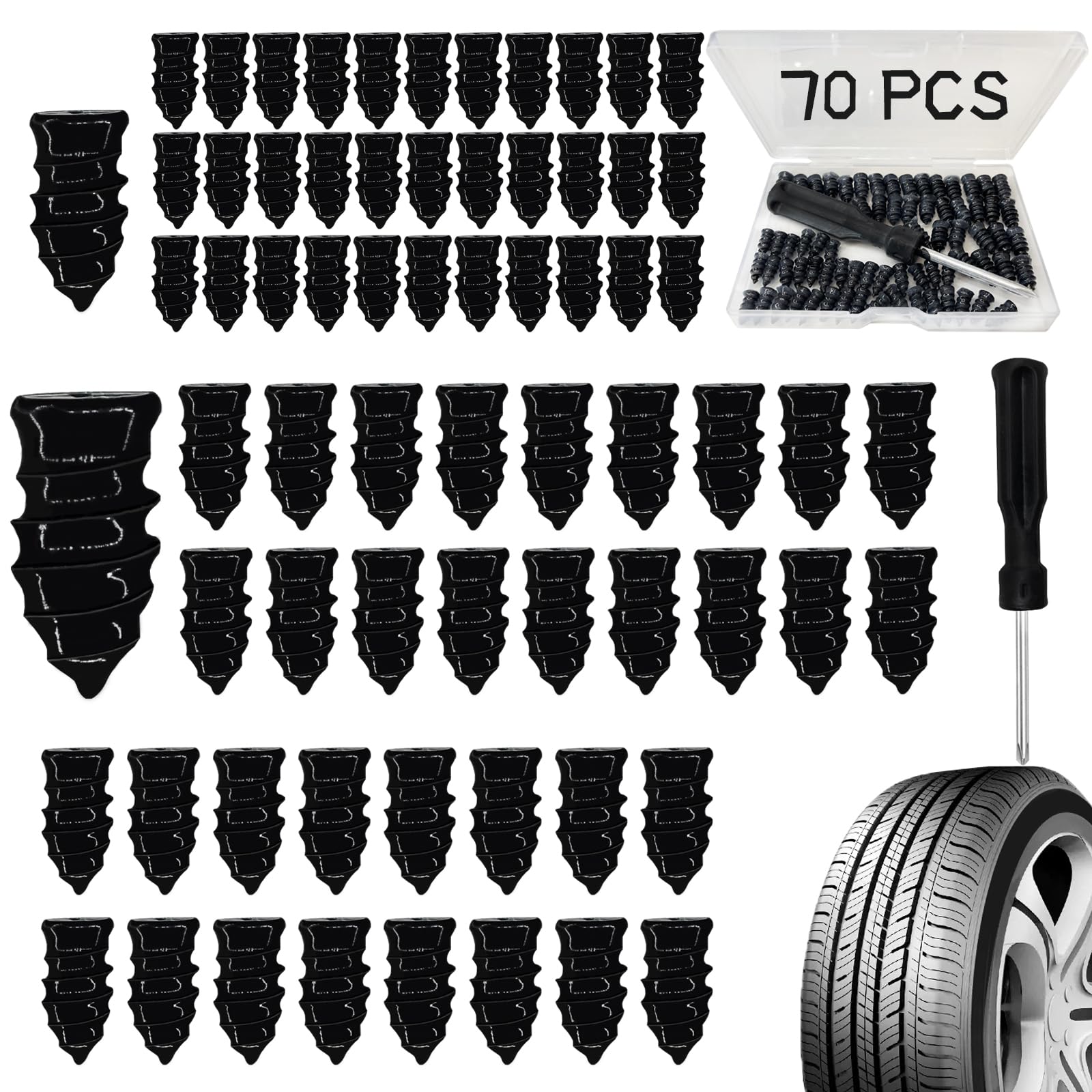 Onfunlee tire repair nails kit in box for quick roadside fixes
