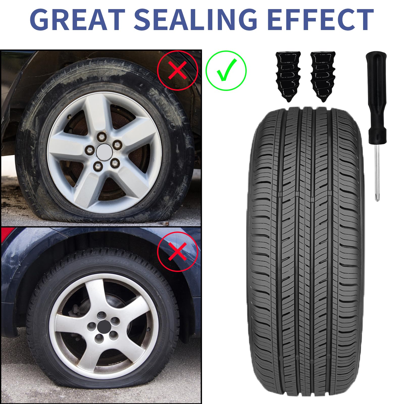 Onfunlee tire repair screwdriver included for easy puncture fixes