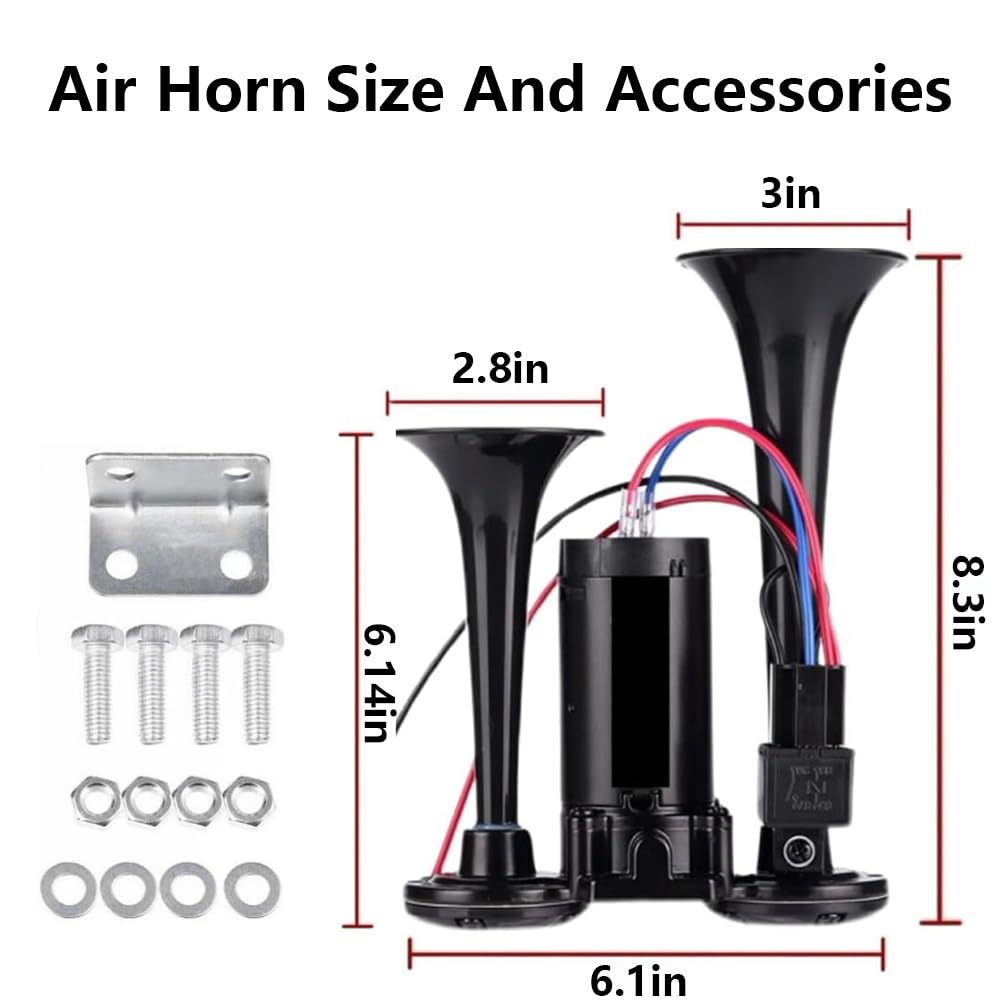 Onimento air horn compressor unit delivers powerful, consistent sound performance.