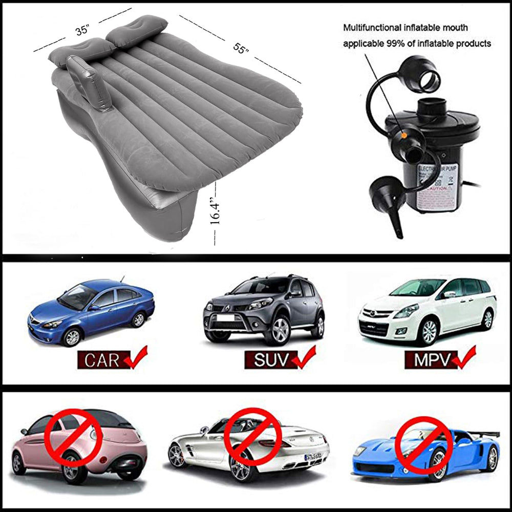 Onirii car air bed dimensions 140 by 89 cm for fit and comfort.