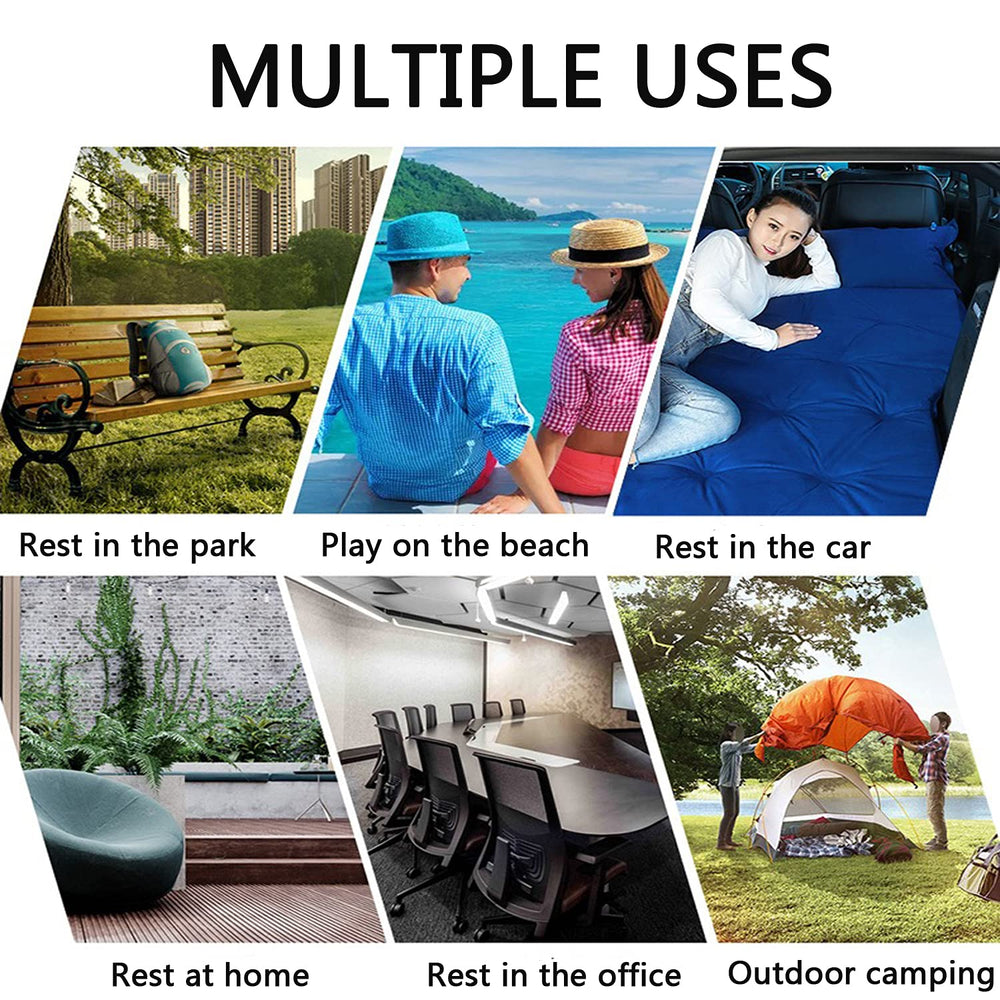 Onirii car air mattress included accessories kit enhances travel comfort.