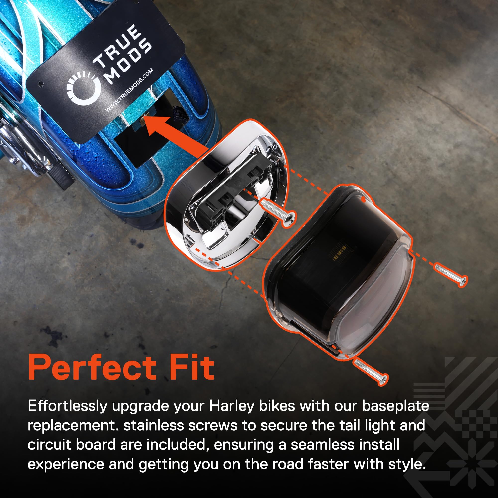 True Mods foam pad protects Harley finish during installation.