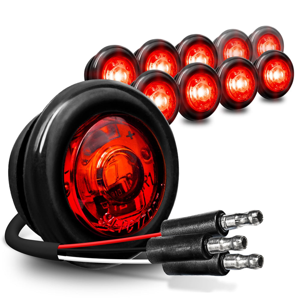 ONLINE LED STORE True Mods 3/4-in round red trailer light boosts visibility at night.