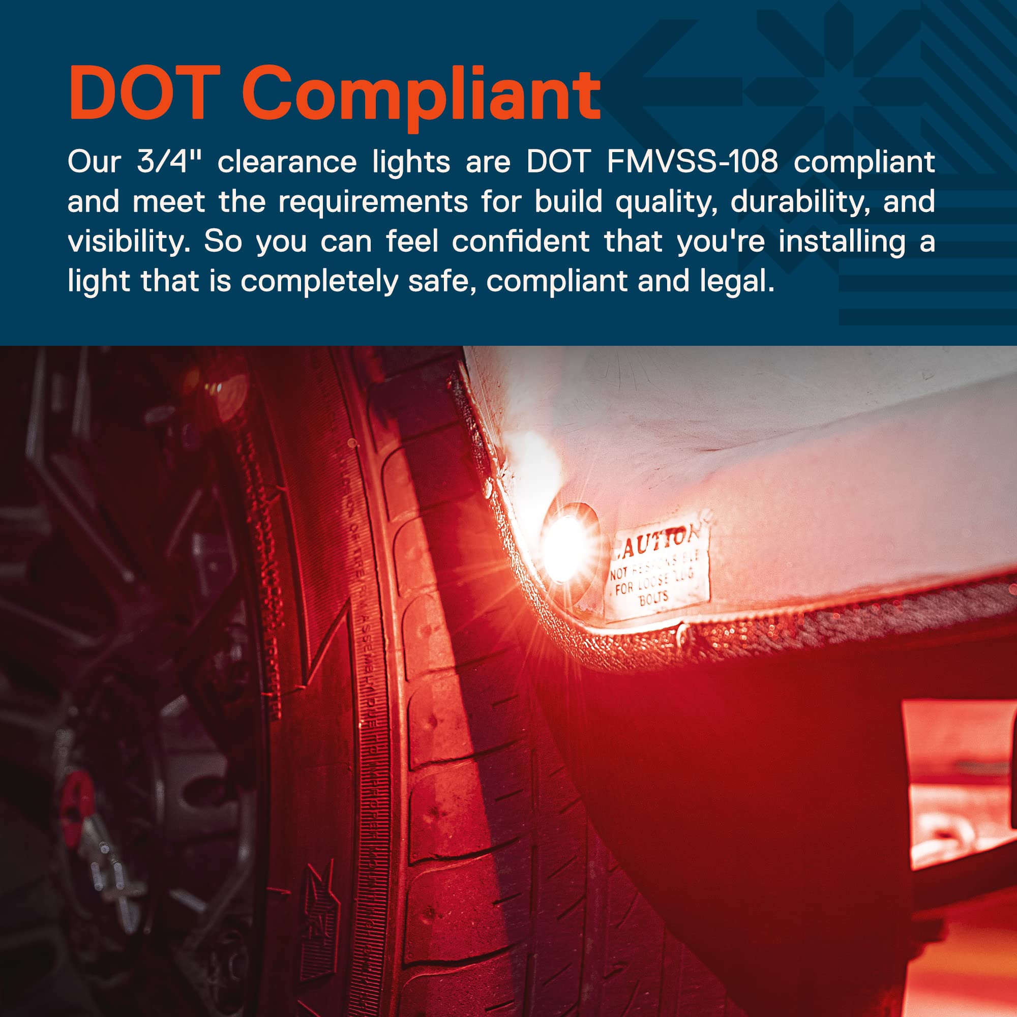 True Mods 3/4-in red trailer light provides 180-degree corner visibility.