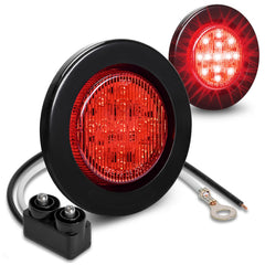 Online LED Store True Mods 2.5 inch red round side marker enhances night visibility on trailers.