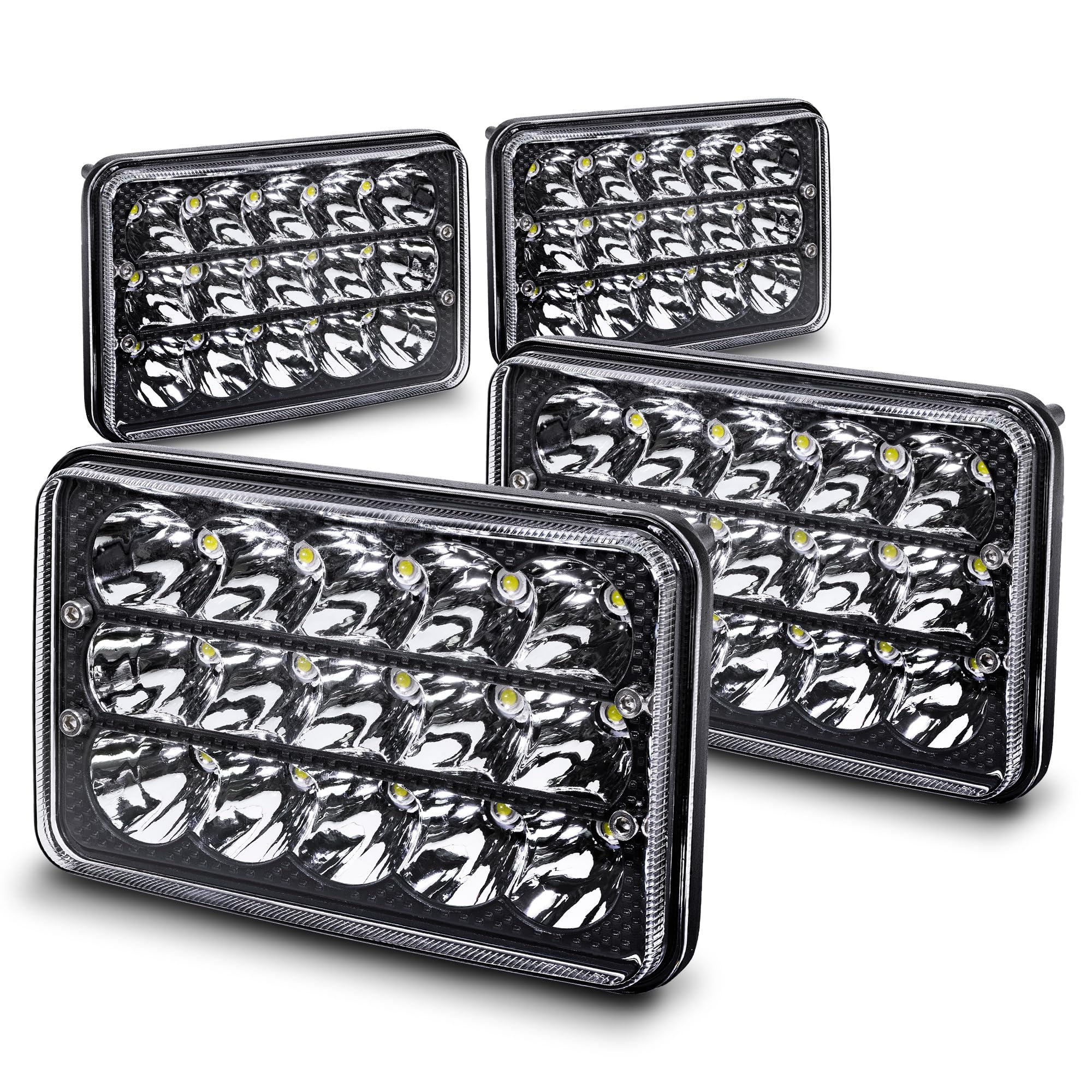 True Mods 4x6 black headlight for trucks with bright nighttime illumination