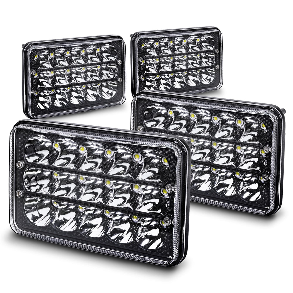 True Mods 4x6 black headlight for trucks with bright nighttime illumination