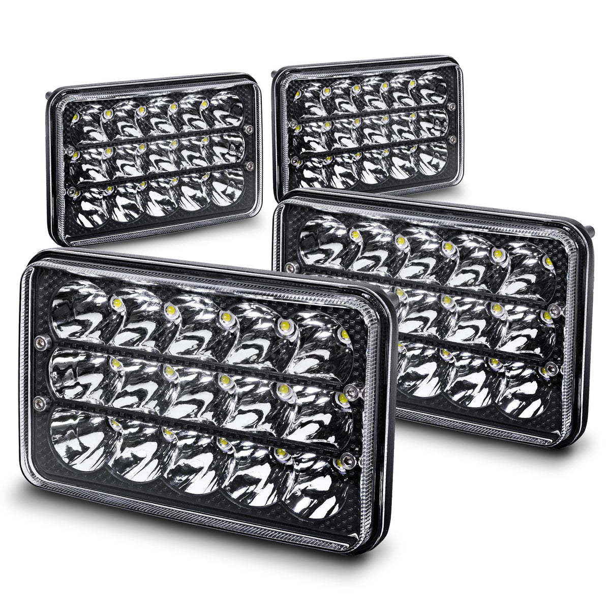 True Mods 4x6 black headlight for trucks with bright nighttime illumination