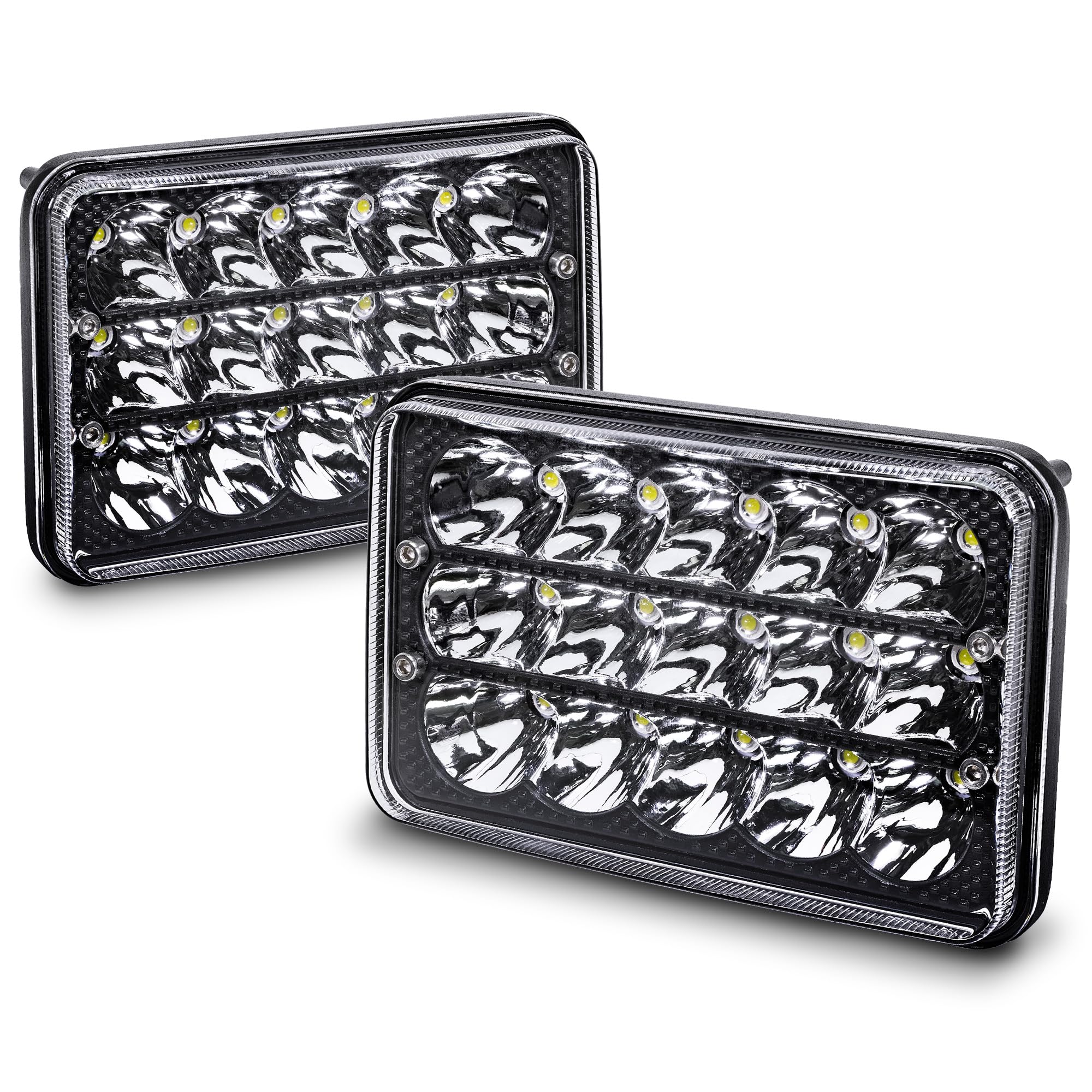 ONLINE LED STORE True Mods 4x6 LED headlight with black housing enhances night visibility