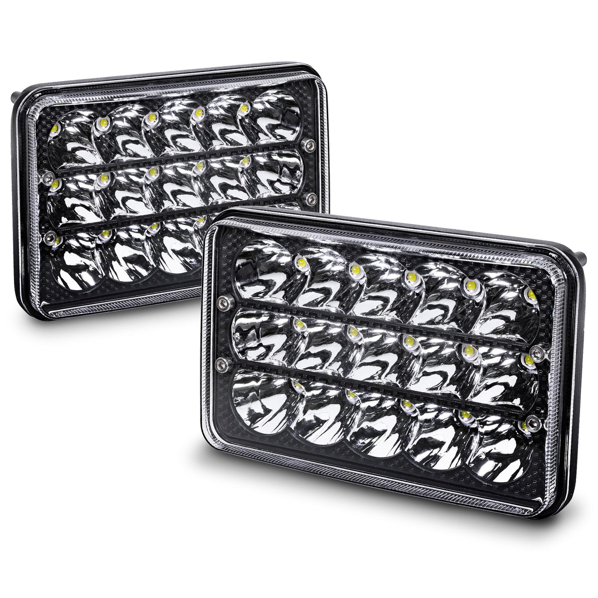 ONLINE LED STORE True Mods 4x6 LED headlight with black housing enhances night visibility