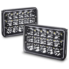 ONLINE LED STORE True Mods 4x6 LED headlight with black housing enhances night visibility