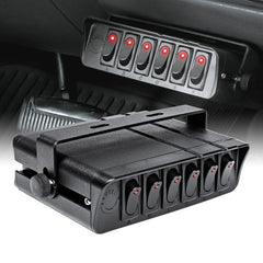 ONLINE LED STORE True Mods 6-Gang switch box front view shows rugged aluminum housing