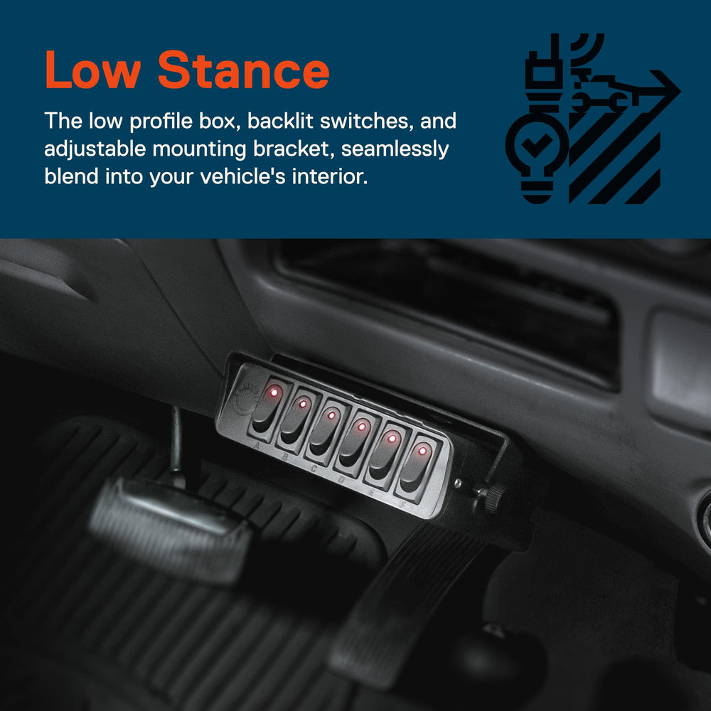 ONLINE LED STORE True Mods 6-Gang switch box in-dash install-ready design