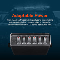 ONLINE LED STORE True Mods 6-Gang switch box side closeup highlights wiring entry and compact profile