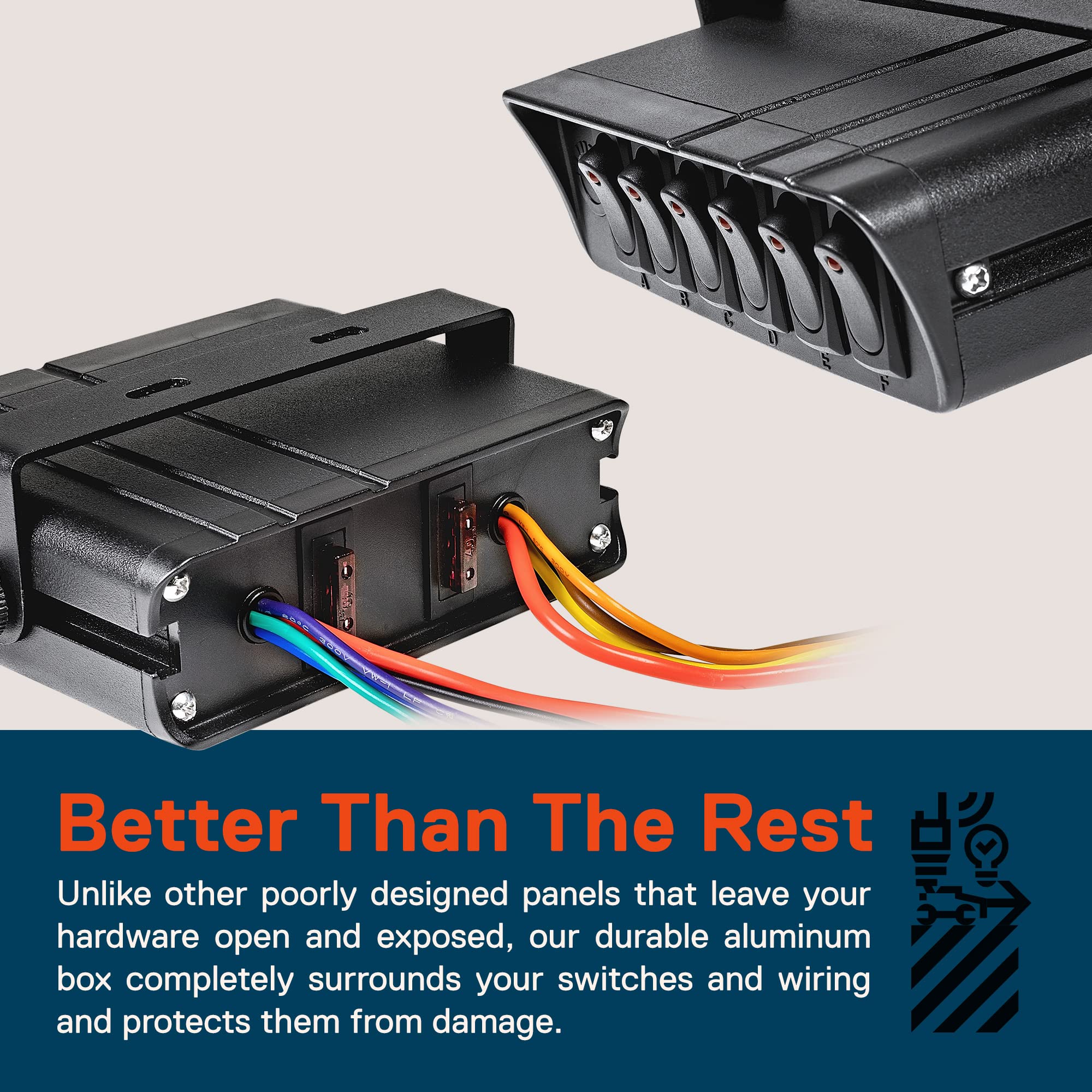 ONLINE LED STORE True Mods 6-Gang switch box wiring entry emphasizes simplified power connections