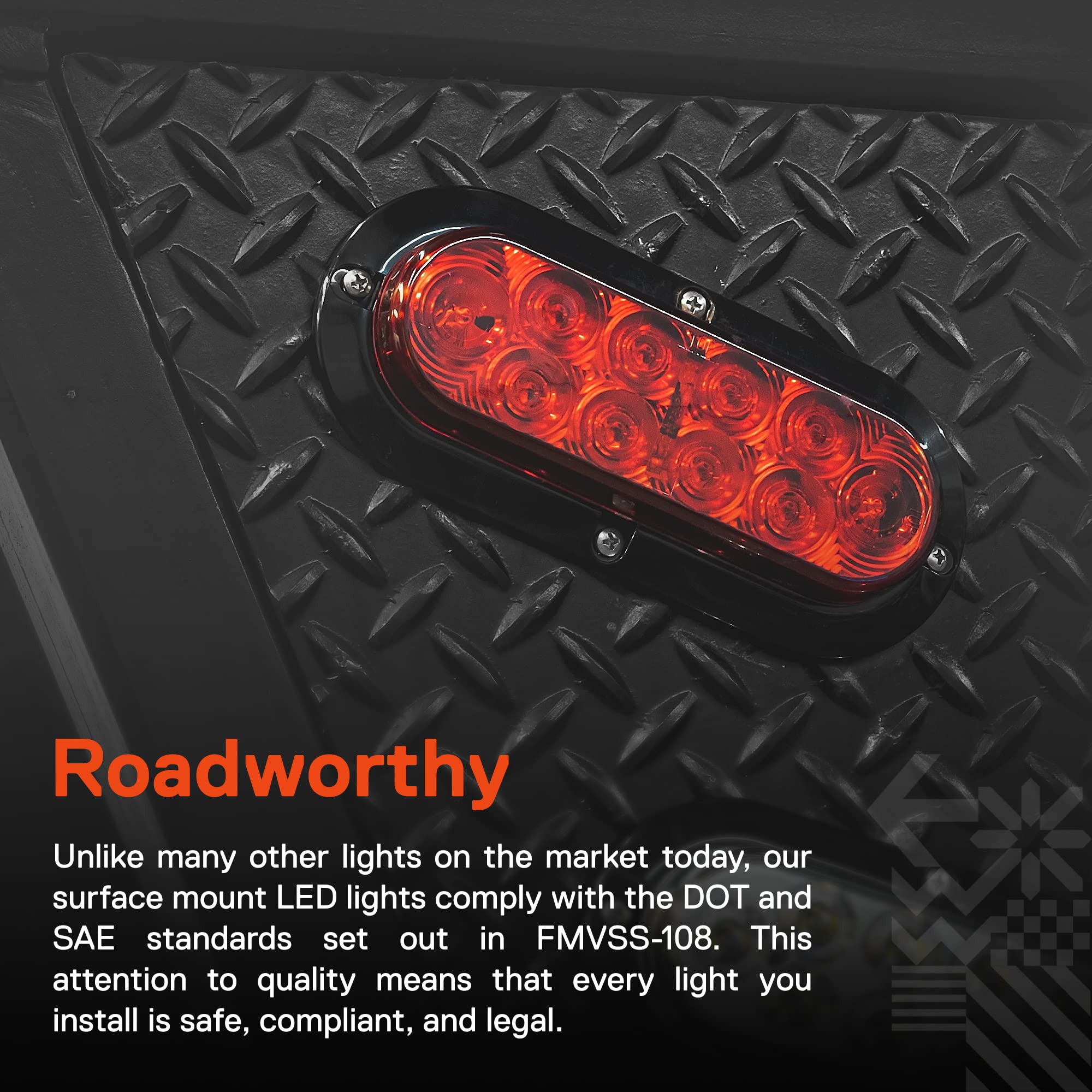 TRUE MODS 6in red oval tail light kit rear view improves signaling on the road