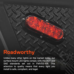 TRUE MODS 6in red oval tail light kit rear view improves signaling on the road