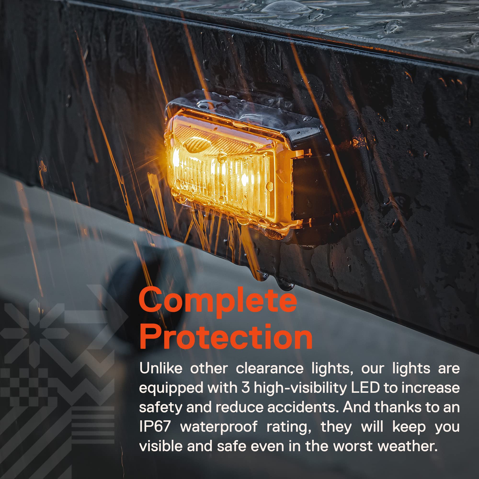 ONLINE LED STORE True Mods IP67 waterproof marker light on a trailer in use.