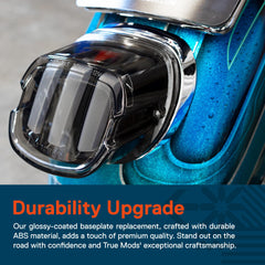 True Mods black baseplate on Harley adds stealthy contrast and durable protection.
