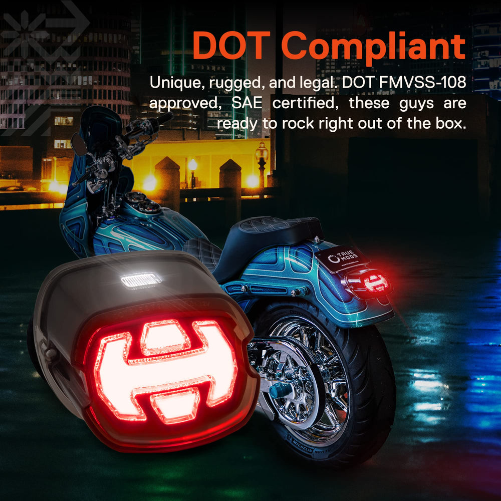 ONLINE LED STORE True Mods LED tail light DOT FMVSS-108 approved and SAE certified.