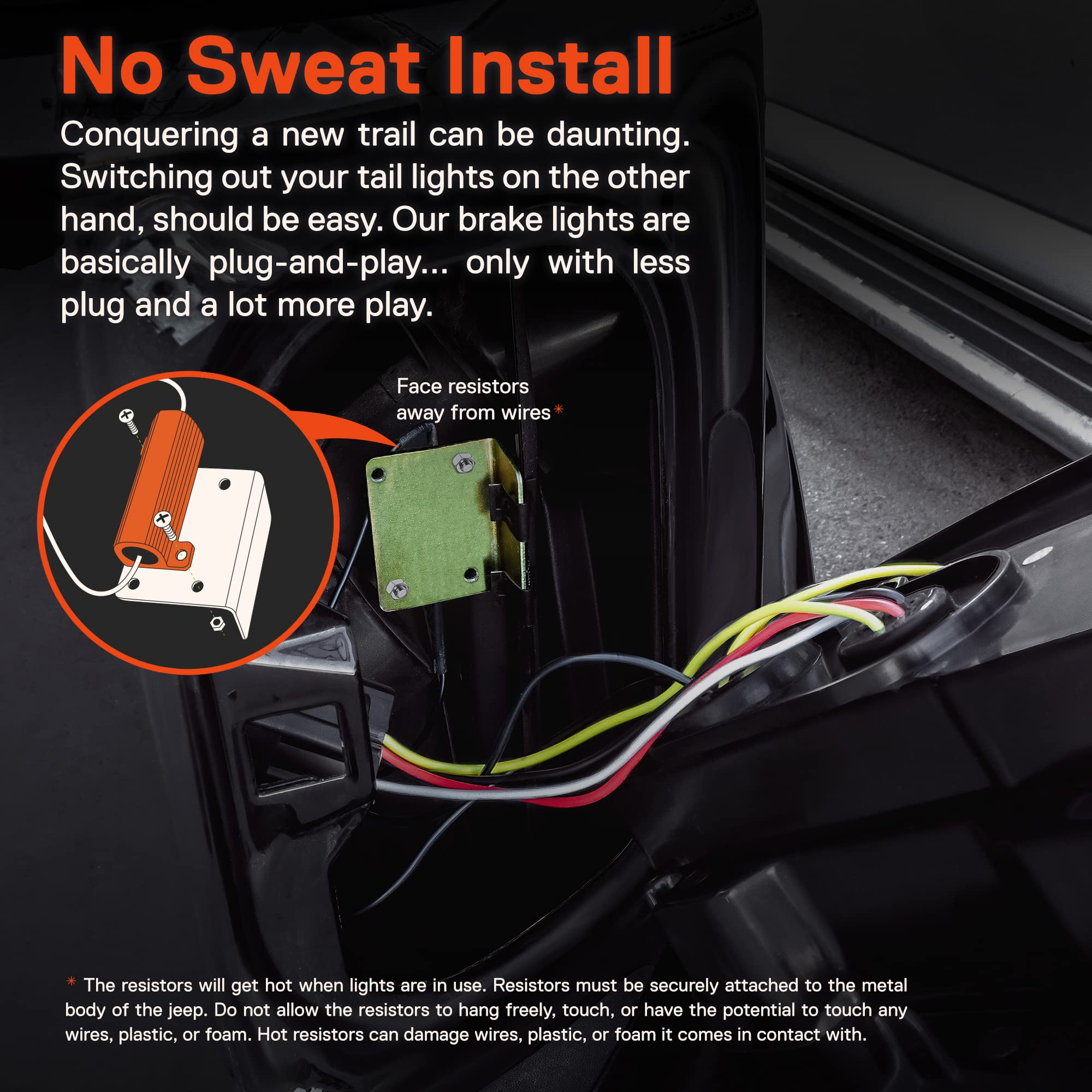 ONLINE LED STORE True Mods tail light with side reflectors boosts side visibility.