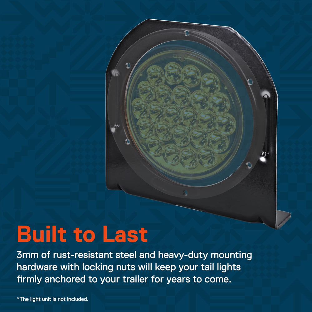 ONLINE LED STORE bracket mounting options shown vertical and horizontal on trailer