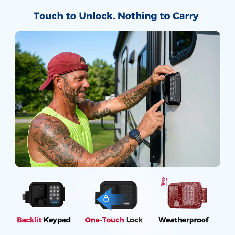 ONNAIS backup mechanical key ensures access even if electronics fail.