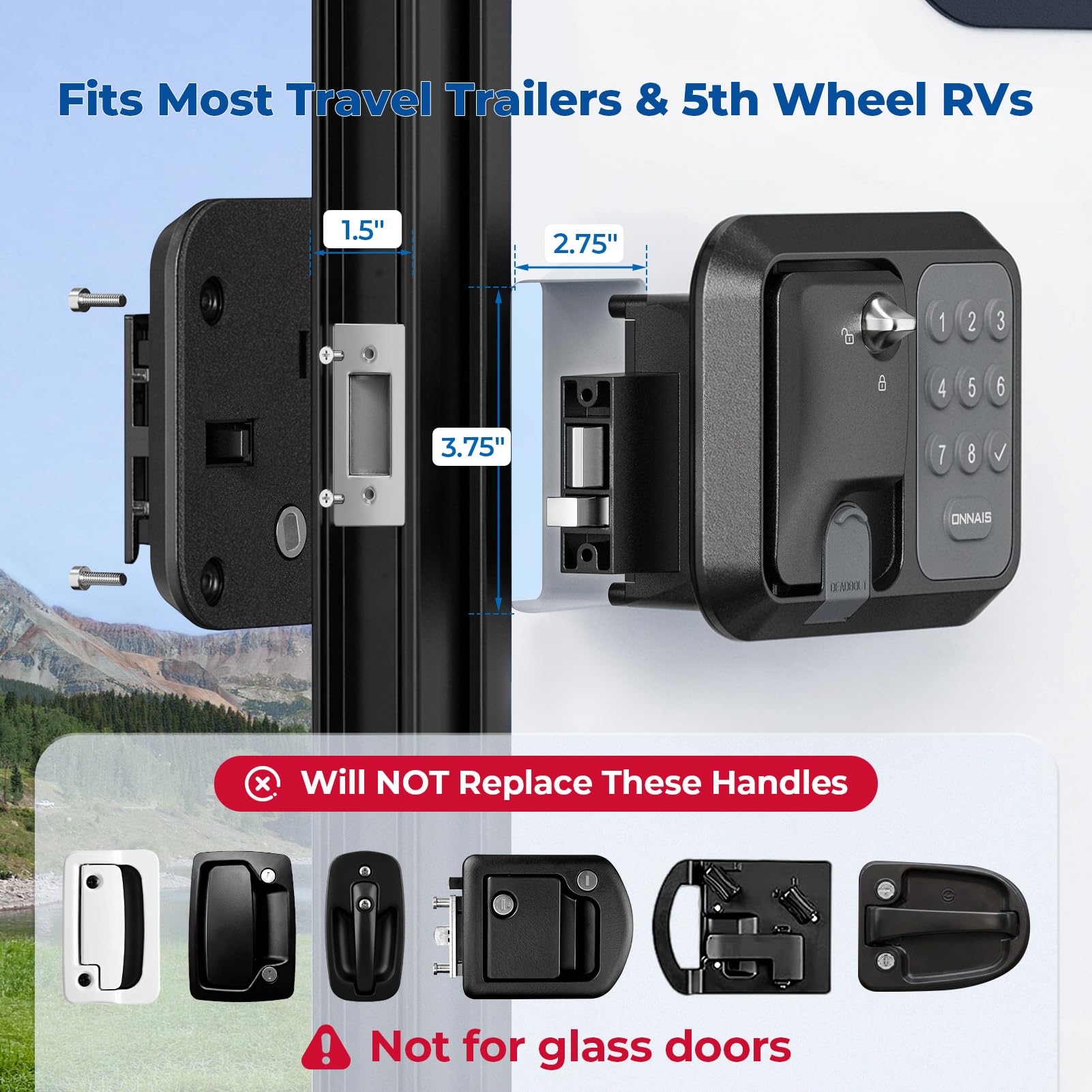 ONNAIS keypad illuminated for easy night-time entry and convenience.