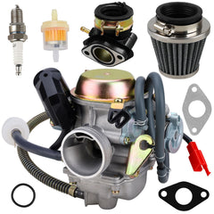 Onsnail PD24J carburetor front view showing compact 24mm intake for 150cc engines