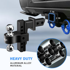 Onsski dual ball mount supports versatile 2-inch and 2-5/16-inch connections.
