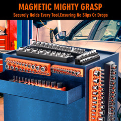 Onsski eight-piece socket trays organize metric and SAE sets for quick access.