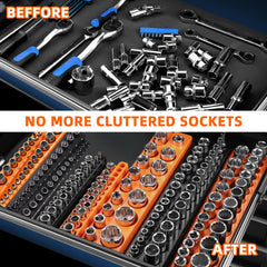 Onsski quarter-inch drive tray keeps small sockets neatly labeled.