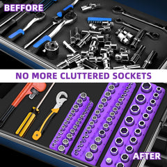 Onsski 3/8 inch socket tray provides quick access during projects.