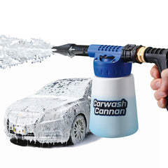 Ontel Carwash Cannon foam blaster in action delivering thick cleaning foam.