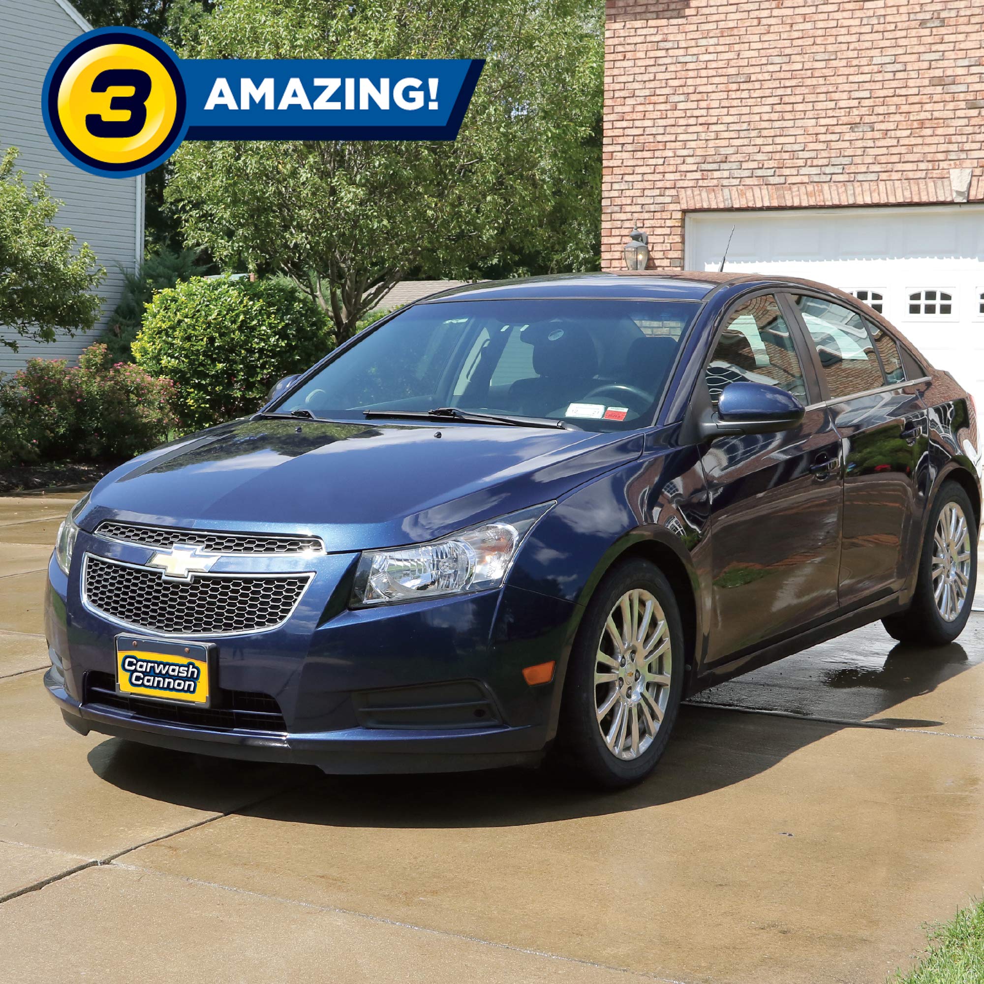 Ontel Carwash Cannon rinse setting washes away soap leaving no residue.