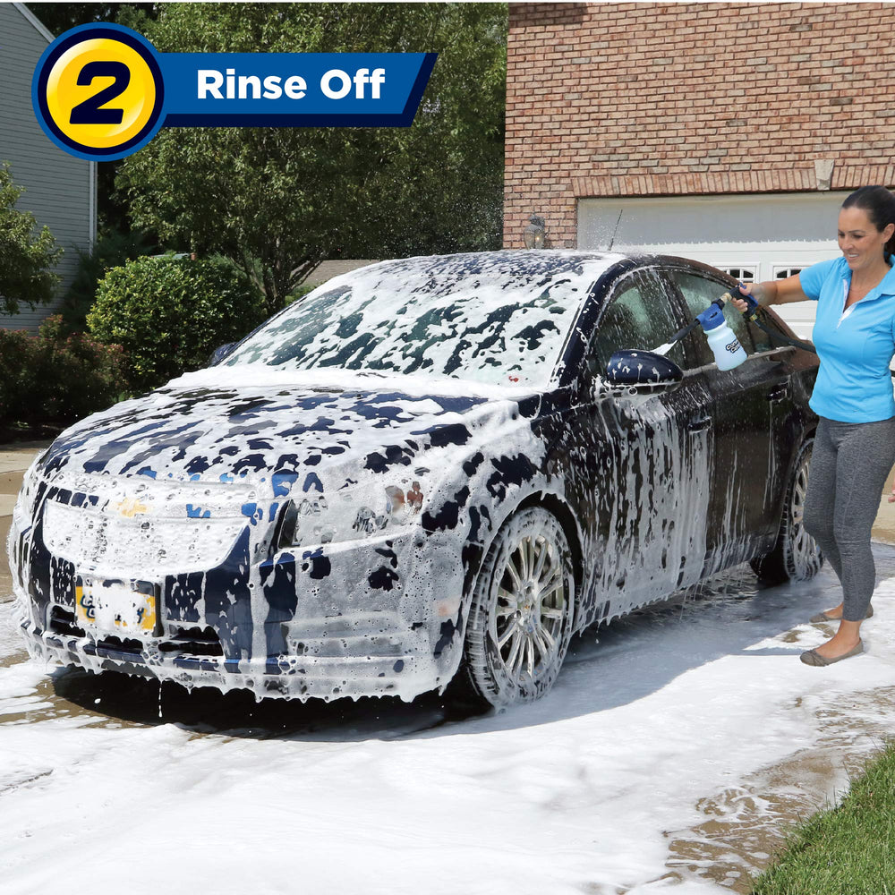 Ontel Carwash Cannon thick foam lifts dirt without scrubbing.