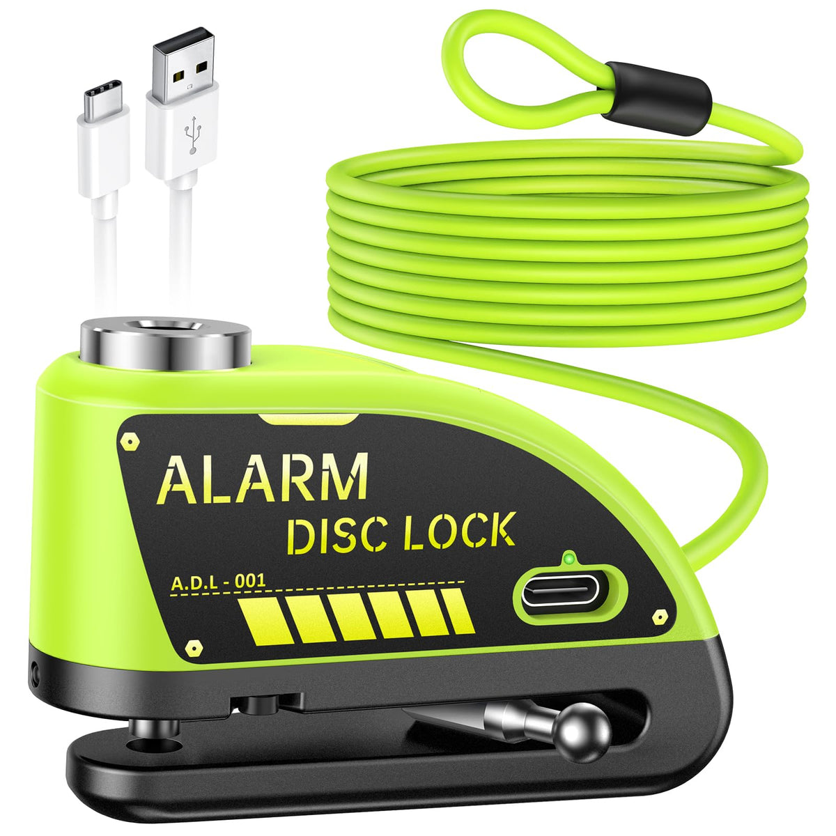 Onvian rechargeable lock front view, compact and weatherproof for quick parking security.