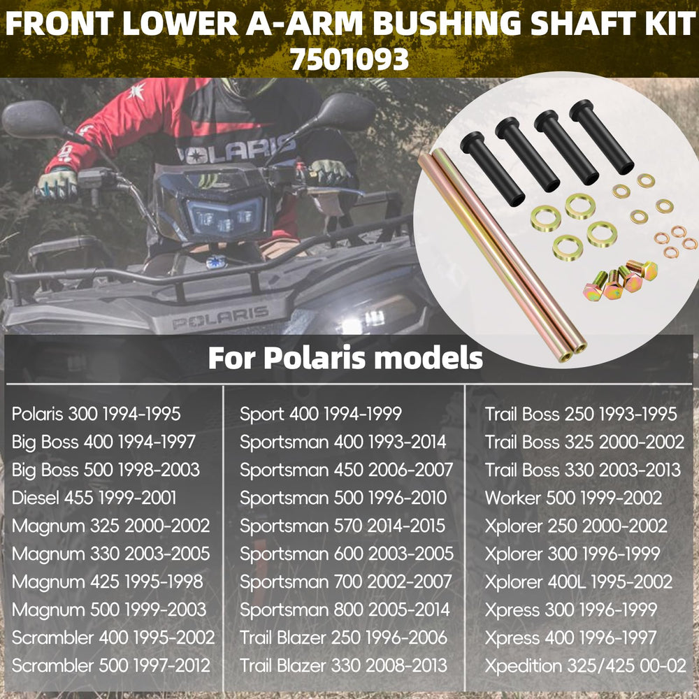 ONYUOKU bushing shafts for front lower A-arm, built for durability on rugged rides.