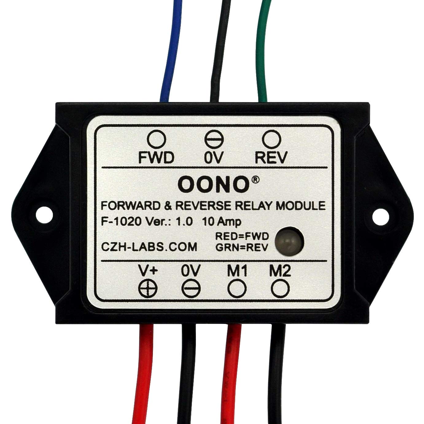 OONO Forward and Reverse Relay Module front view for bidirectional motor control.