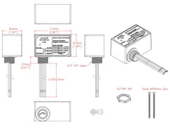 OONO 1/2-inch NPT mounting nipple for versatile mounting options.