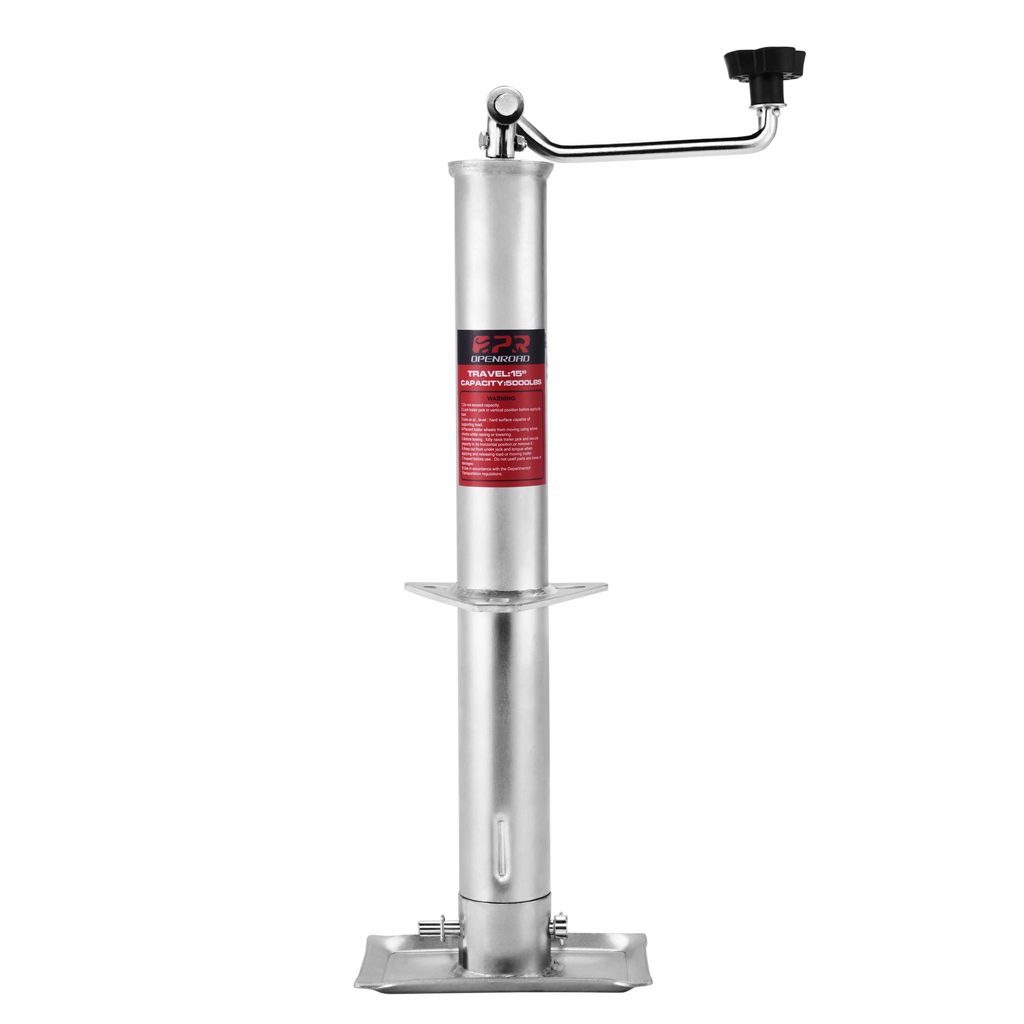 OPENROAD 5000-lbs A-frame trailer jack top-wind 15in travel for stable leveling